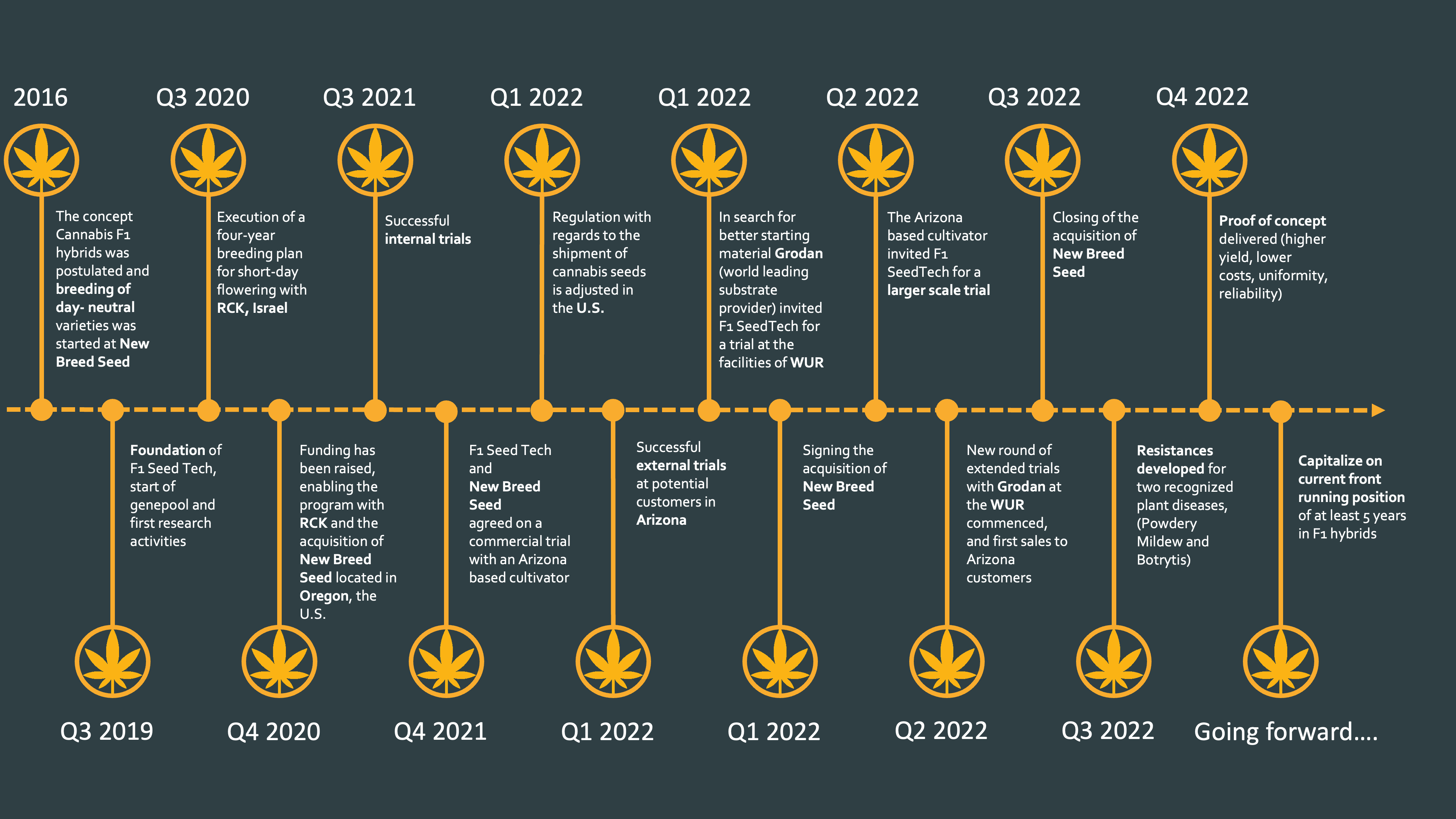 F1 SeedTech Time line